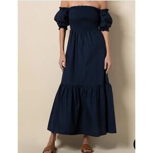 Tart Collection Kourt Blue Off the Shoulder Midi Maxi Dress Vacation Summer Easy